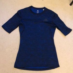 Adidas blue camp compression shirt
